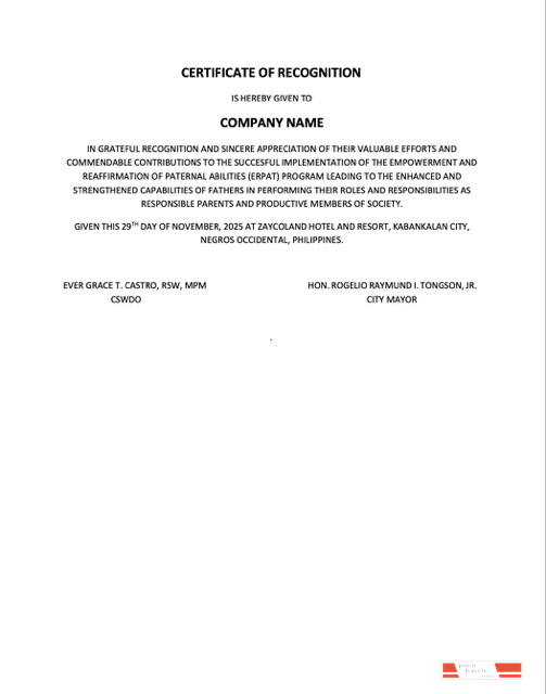 Philippines certificate of recognition Word and PDF template